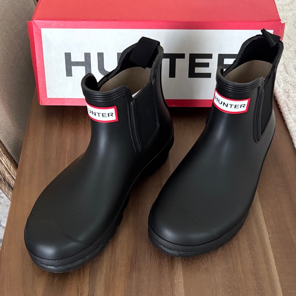 Hunter Black Waterproof Ankle Boots